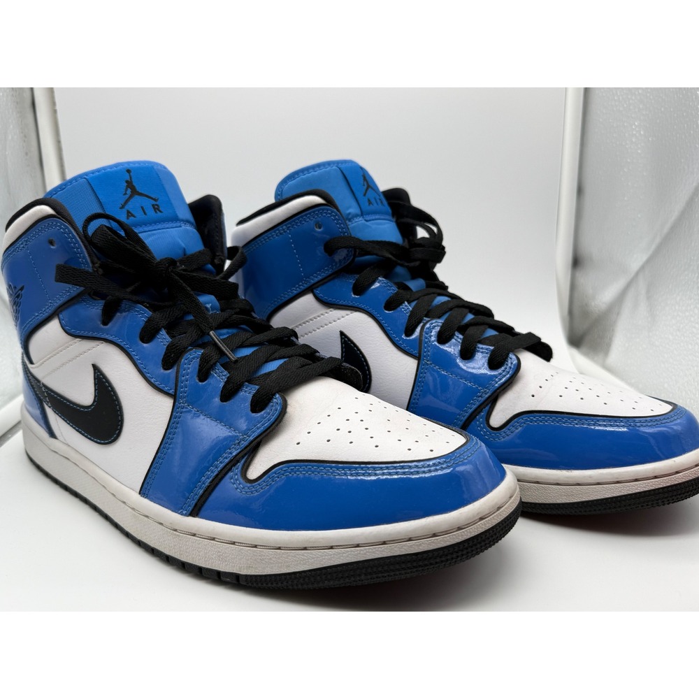 Nike Air Jordan 1 Mid Signal Blue Black White DD6834-402 Mens 10.5 Basketball